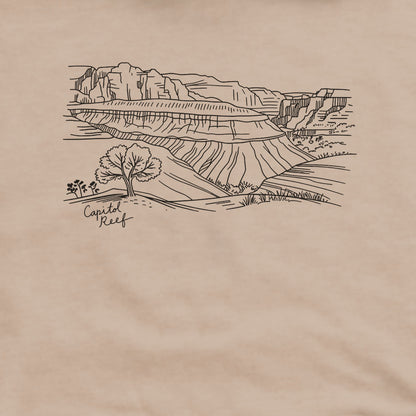 Capitol Reef Line Drawing Hoodie
