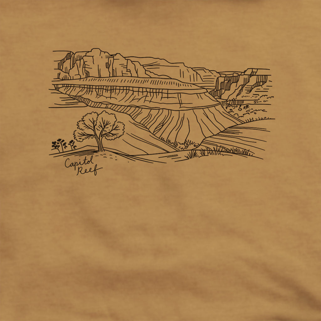 Capitol Reef Line Drawing Hoodie