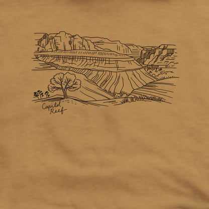 Capitol Reef Line Drawing Hoodie