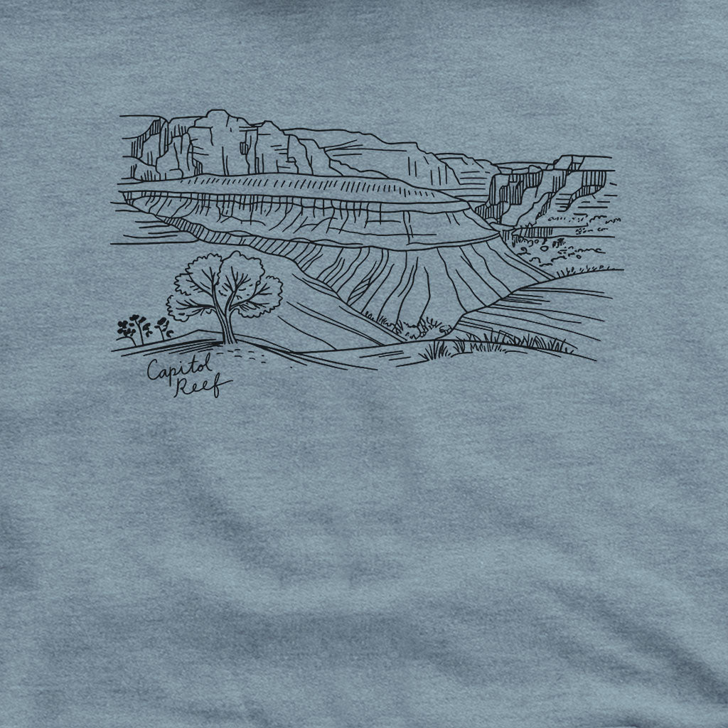 Capitol Reef Line Drawing Hoodie
