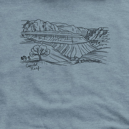 Capitol Reef Line Drawing Hoodie
