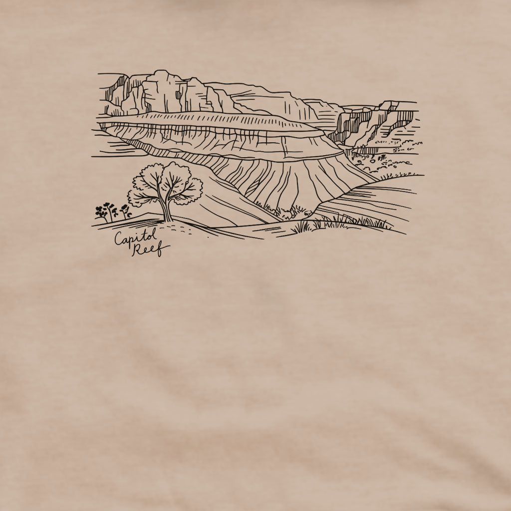 Capitol Reef Line Drawing Crewneck Sweatshirt
