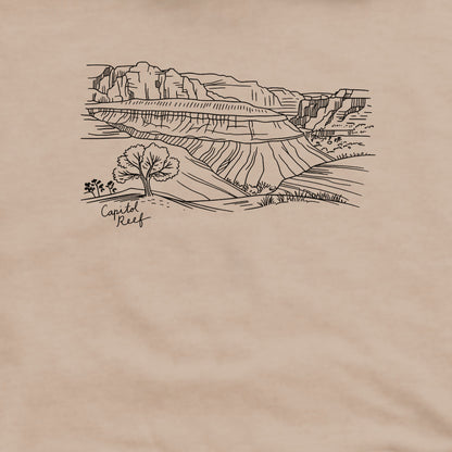 Capitol Reef Line Drawing Crewneck Sweatshirt