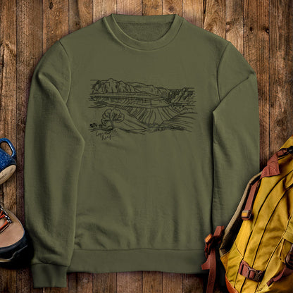 Capitol Reef Line Drawing Crewneck Sweatshirt