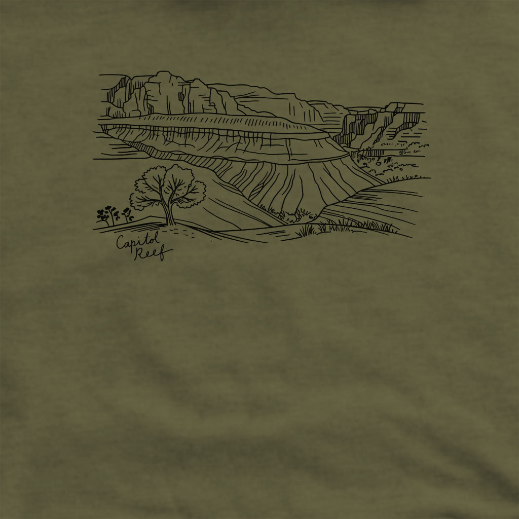 Capitol Reef Line Drawing Crewneck Sweatshirt