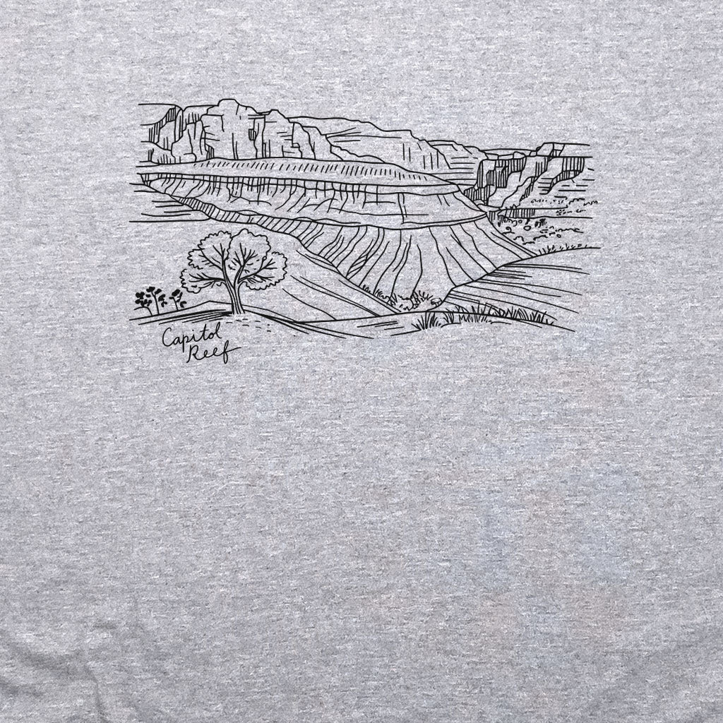 Capitol Reef Line Drawing Crewneck Sweatshirt