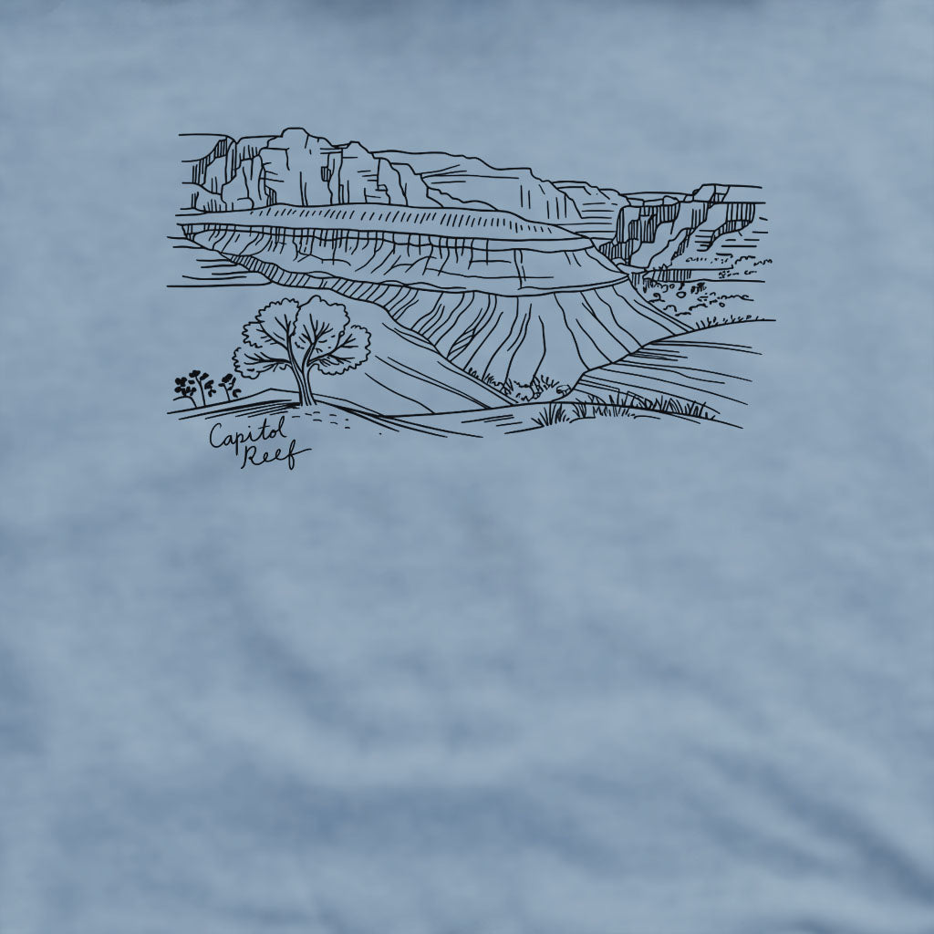 Capitol Reef Line Drawing Crewneck Sweatshirt