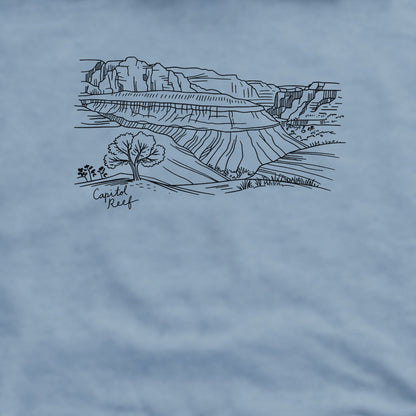 Capitol Reef Line Drawing Crewneck Sweatshirt