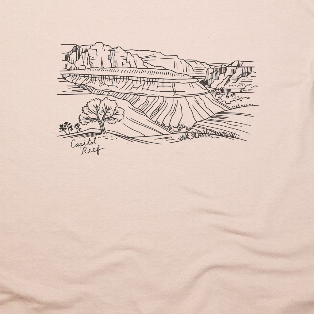 Capitol Reef Line Drawing T-Shirt