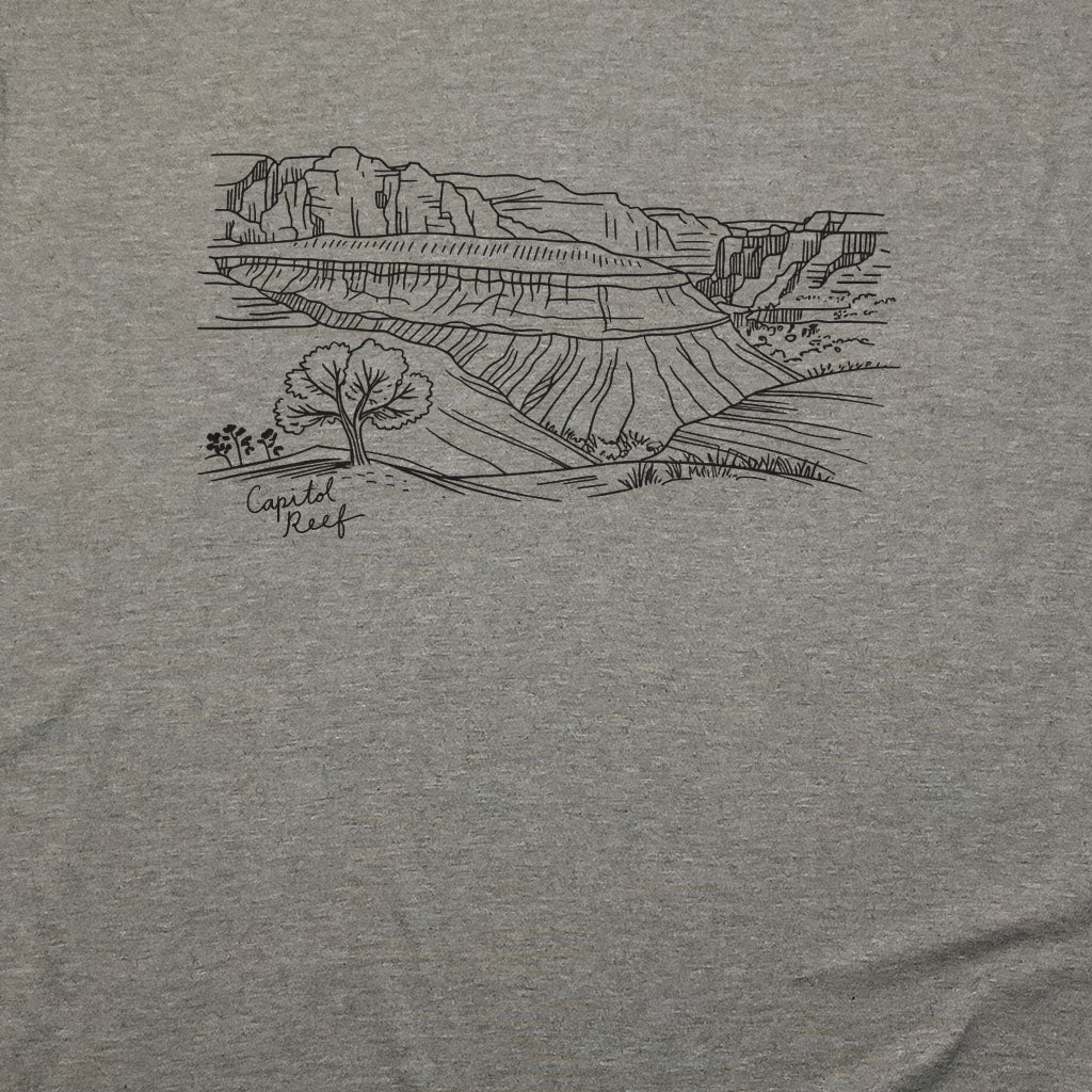 Capitol Reef Line Drawing T-Shirt