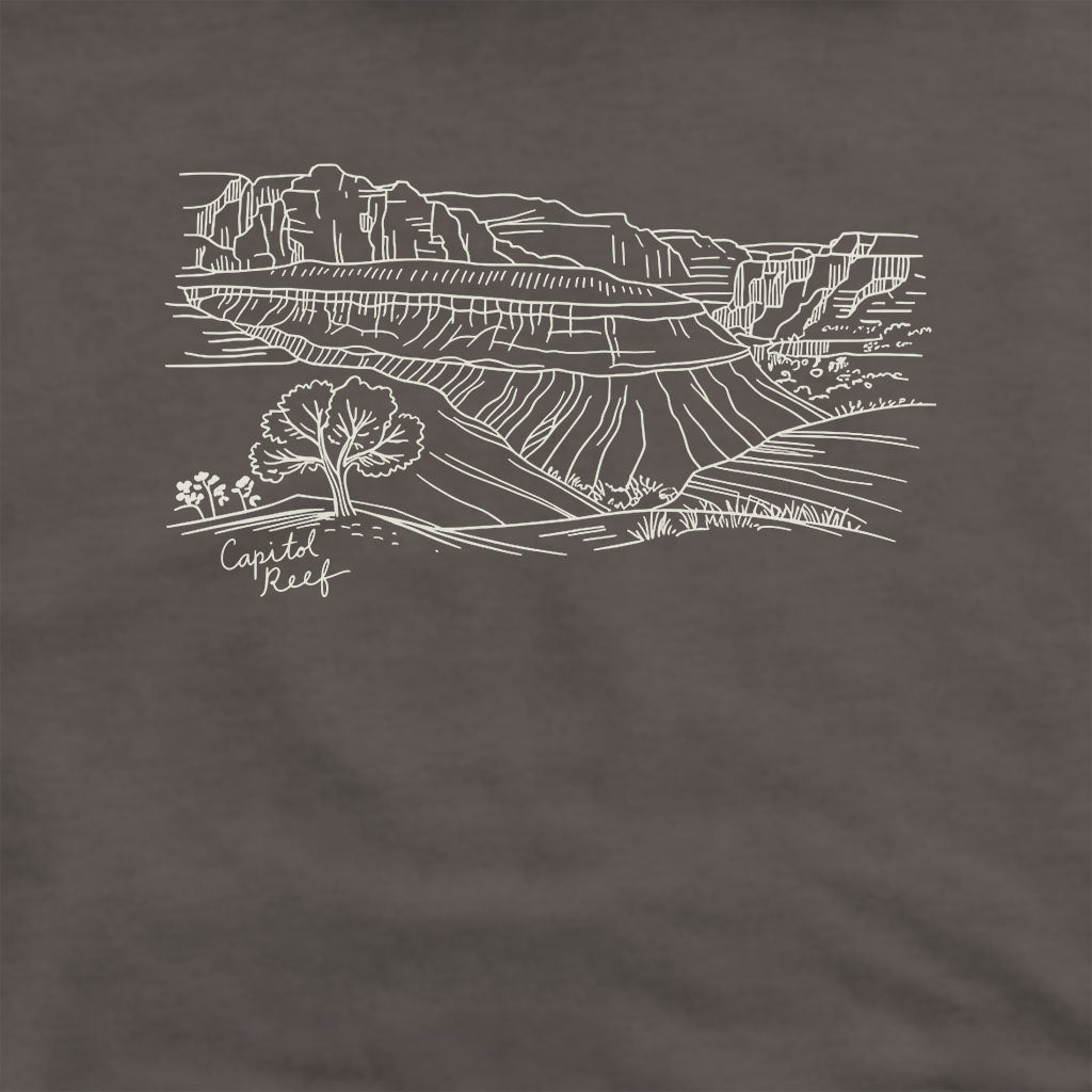 Capitol Reef Line Drawing Hoodie