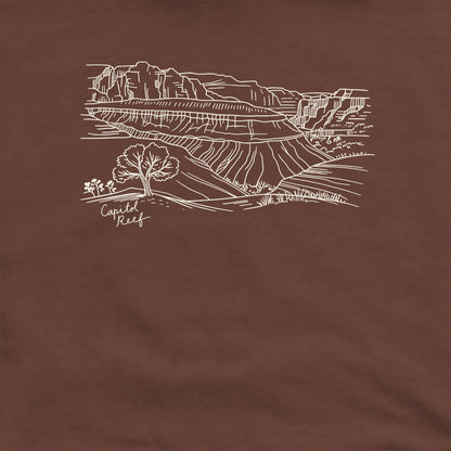Capitol Reef Line Drawing Crewneck Sweatshirt