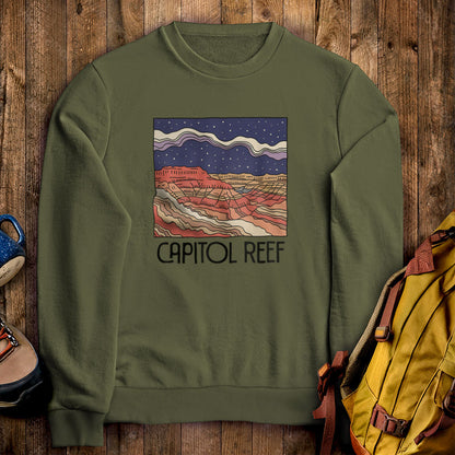 Capitol Reef National Park at Night Crewneck Sweatshirt