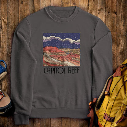 Capitol Reef National Park at Night Crewneck Sweatshirt