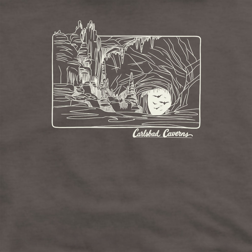 Carlsbad Caverns Line Drawing Crewneck Sweatshirt