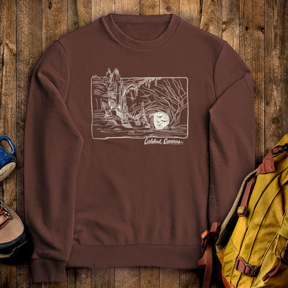 Carlsbad Caverns Line Drawing Crewneck Sweatshirt