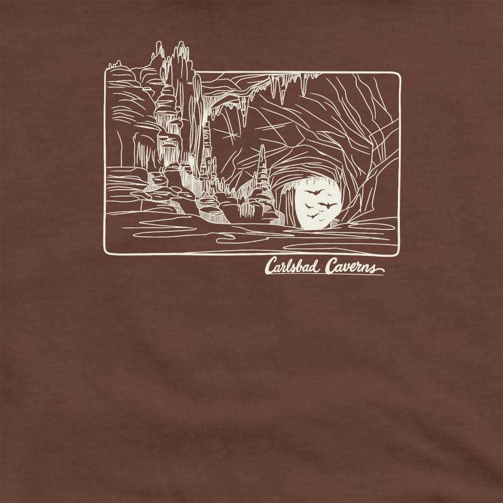 Carlsbad Caverns Line Drawing Crewneck Sweatshirt
