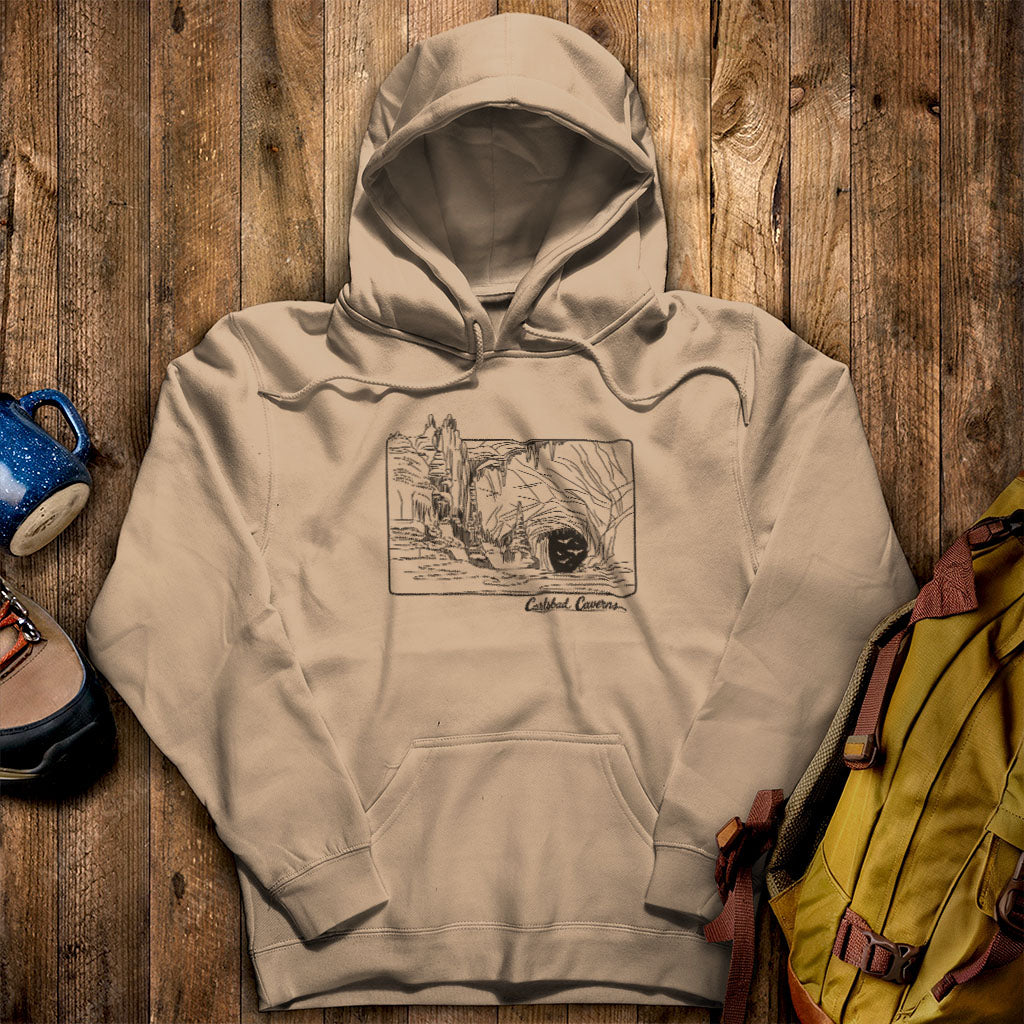 Carlsbad Caverns Line Drawing Hoodie