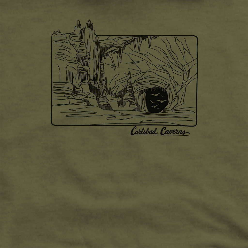 Carlsbad Caverns Line Drawing Crewneck Sweatshirt