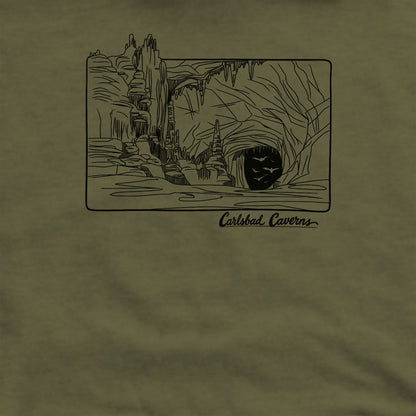 Carlsbad Caverns Line Drawing Crewneck Sweatshirt