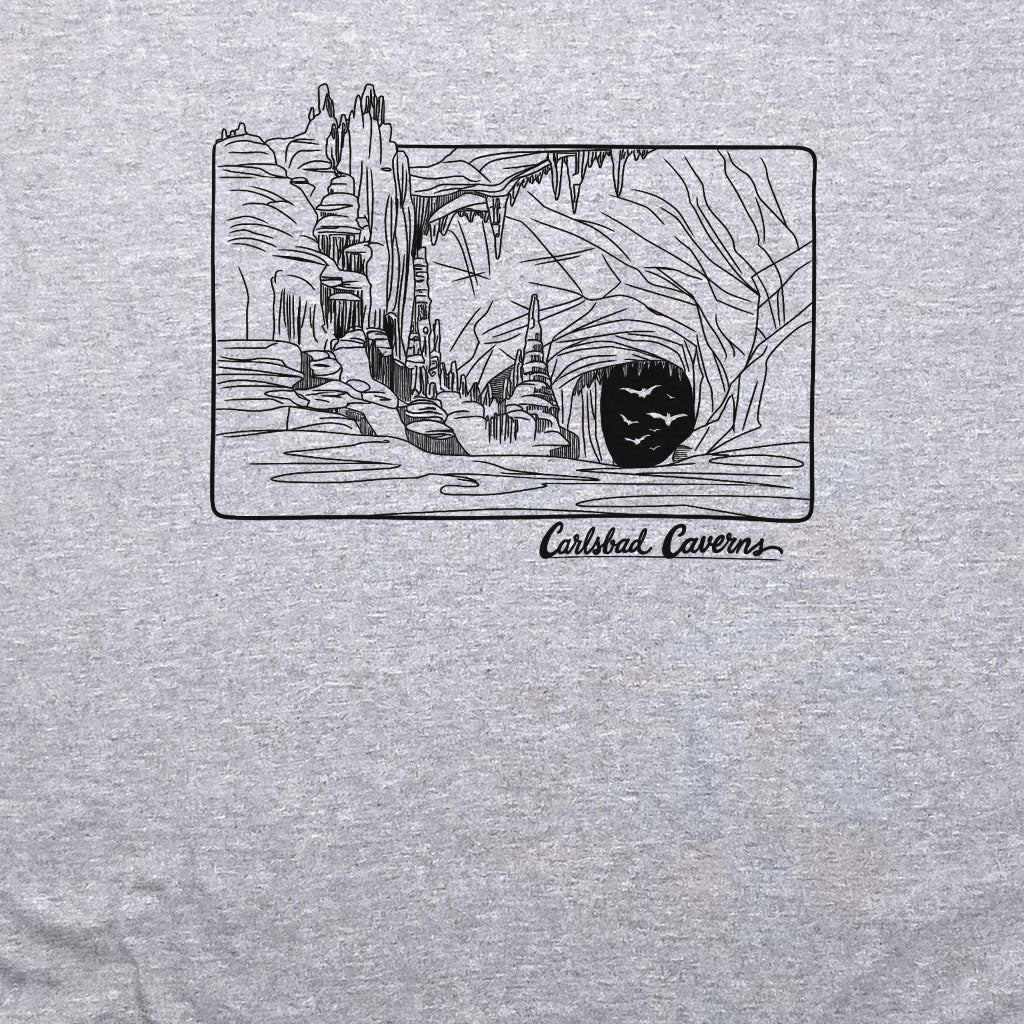 Carlsbad Caverns Line Drawing Crewneck Sweatshirt