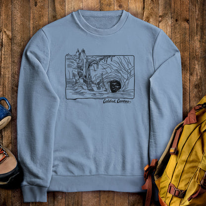 Carlsbad Caverns Line Drawing Crewneck Sweatshirt