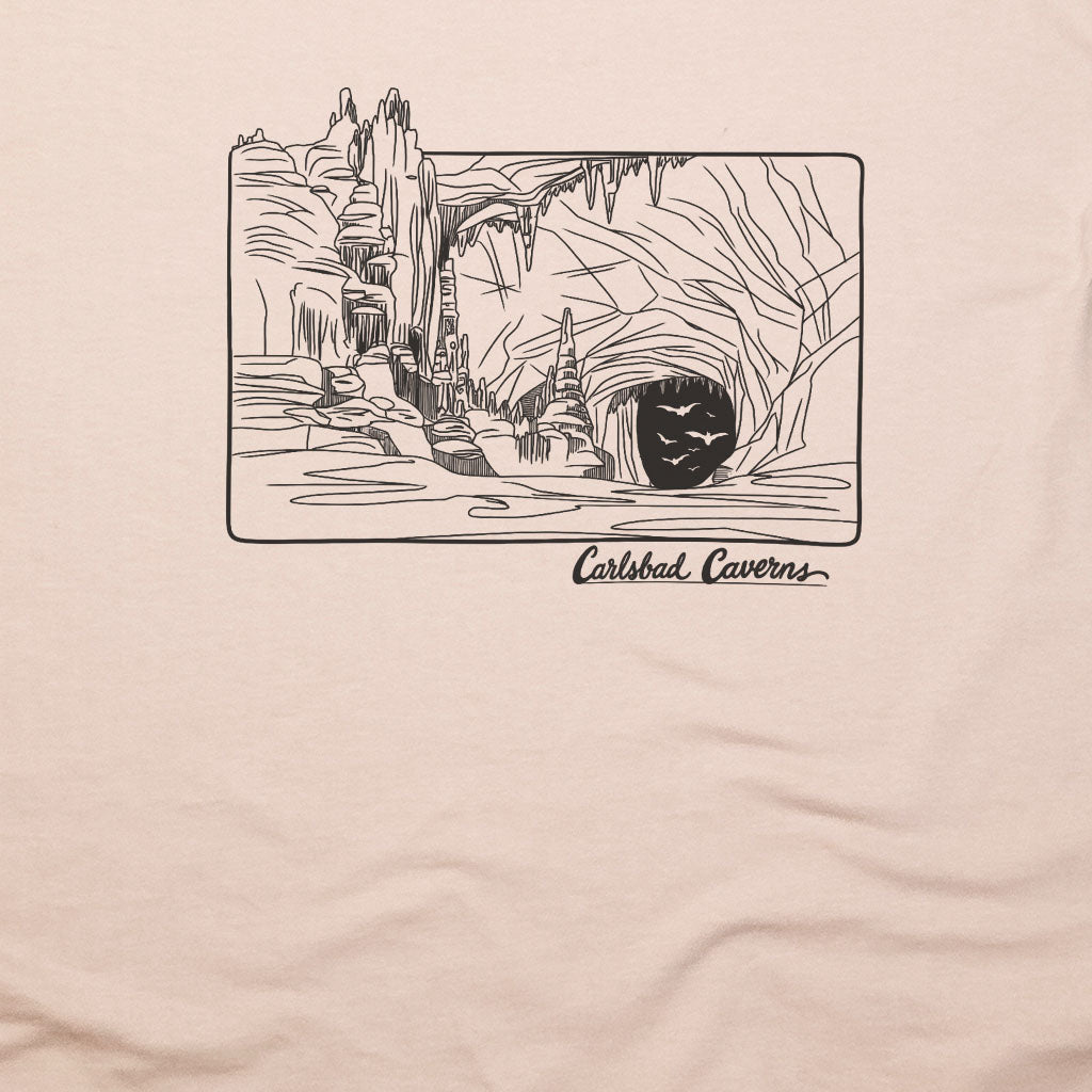 Carlsbad Caverns Line Drawing T-Shirt