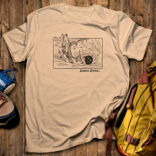 Carlsbad Caverns Line Drawing T-Shirt