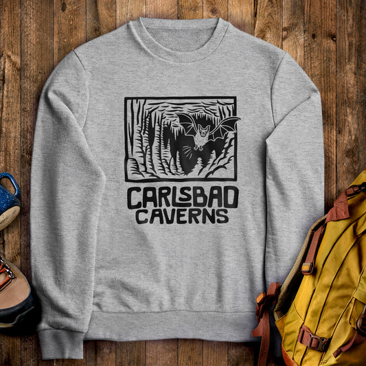 Carlsbad Caverns National Park Crewneck Sweatshirt Sport Grey Adventure and Outdoors Themed Sweatshirt