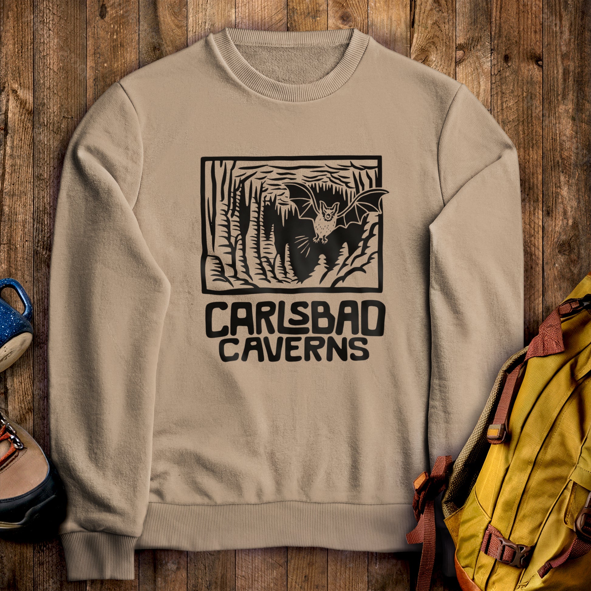 Carlsbad Caverns National Park Crewneck Sweatshirt Sand Adventure and Outdoors Themed Sweatshirt