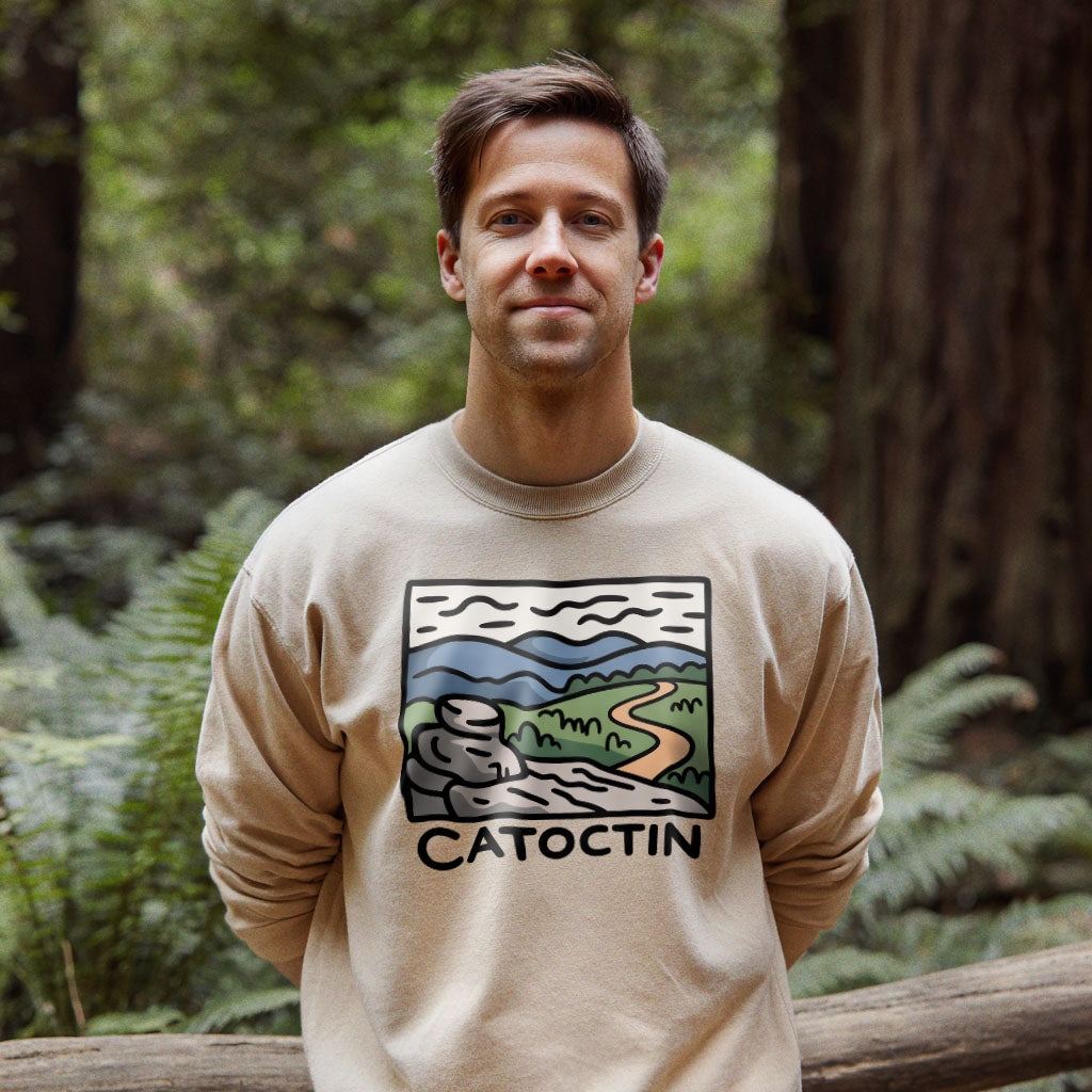 Catoctin Mountain Crewneck Sweatshirt Adventure and Outdoors Themed Sweatshirt