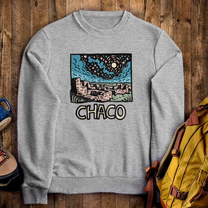 Chaco Culture National Historical Park at Night Crewneck Sweatshirt