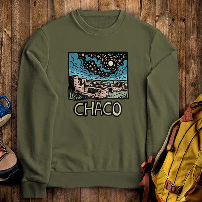 Chaco Culture National Historical Park at Night Crewneck Sweatshirt