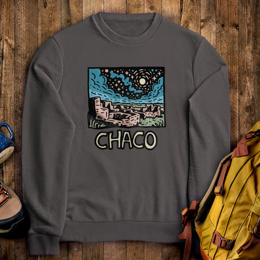 Chaco Culture National Historical Park at Night Crewneck Sweatshirt