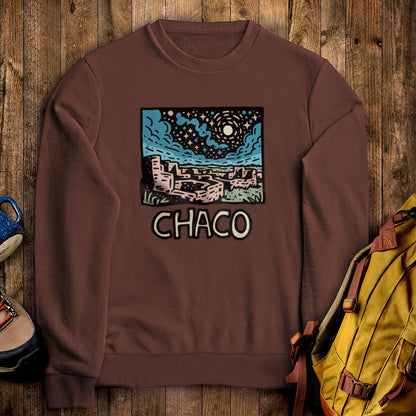 Chaco Culture National Historical Park at Night Crewneck Sweatshirt