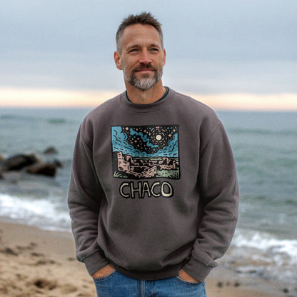 Chaco Culture National Historical Park at Night Crewneck Sweatshirt