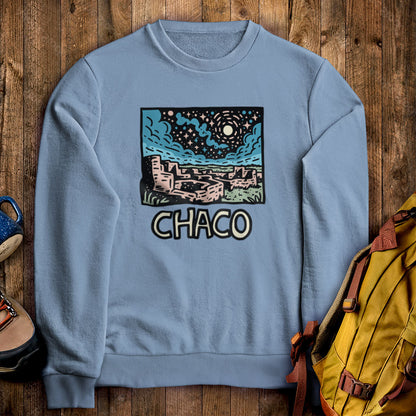 Chaco Culture National Historical Park at Night Crewneck Sweatshirt