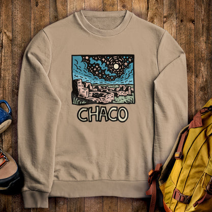 Chaco Culture National Historical Park at Night Crewneck Sweatshirt