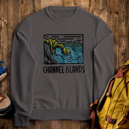 Channel Islands National Park Crewneck Sweatshirt Charcoal Adventure and Outdoors Themed Sweatshirt