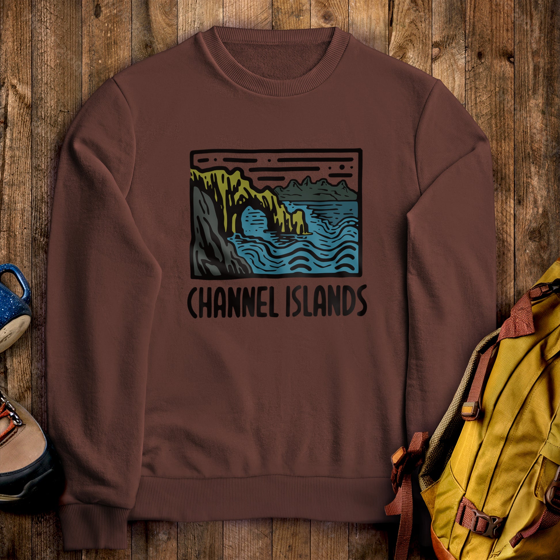 Channel Islands National Park Crewneck Sweatshirt Cocoa Adventure and Outdoors Themed Sweatshirt