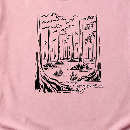 Congaree National Park Line Drawing Cotton T-Shirt