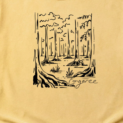 Congaree National Park Line Drawing Cotton T-Shirt