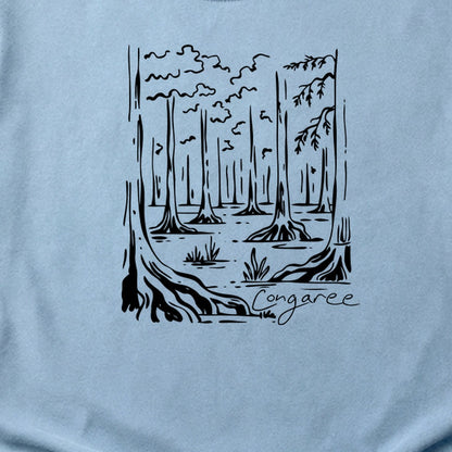 Congaree National Park Line Drawing Cotton T-Shirt