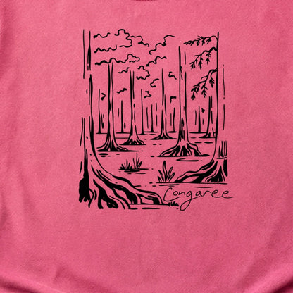 Congaree National Park Line Drawing Cotton T-Shirt