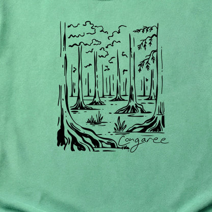 Congaree National Park Line Drawing Cotton T-Shirt