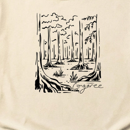 Congaree National Park Line Drawing Cotton T-Shirt