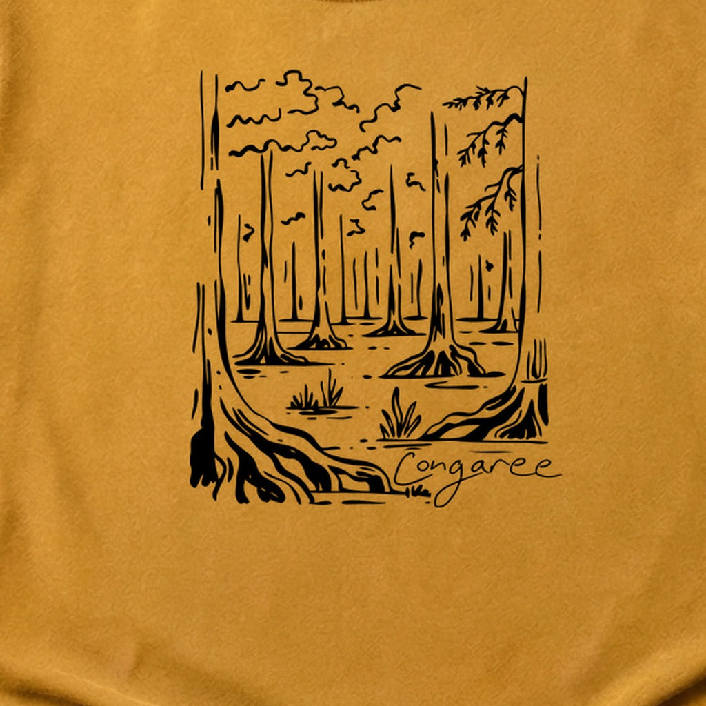 Congaree National Park Line Drawing Cotton T-Shirt