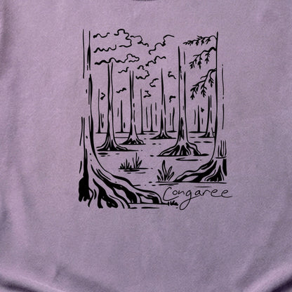 Congaree National Park Line Drawing Cotton T-Shirt