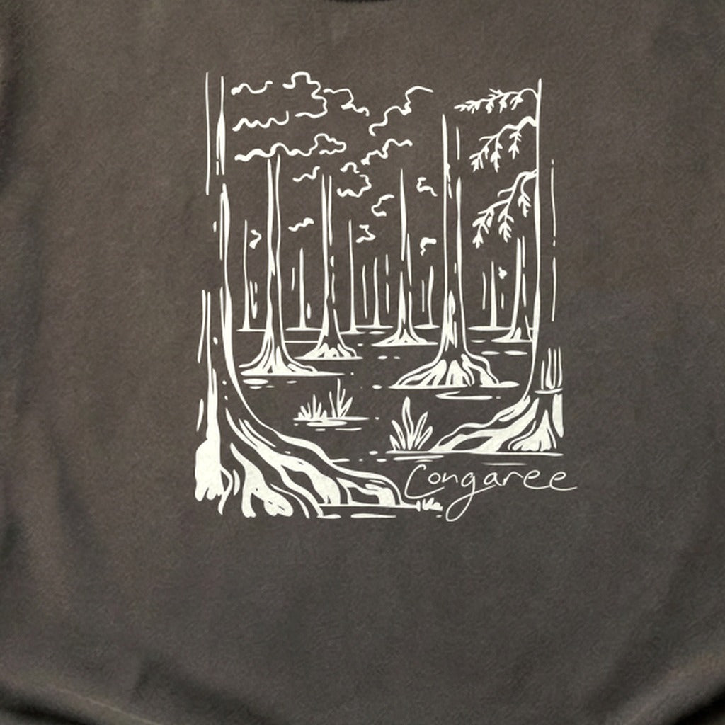 Congaree National Park Line Drawing Cotton T-Shirt