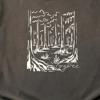 Congaree National Park Line Drawing Cotton T-Shirt